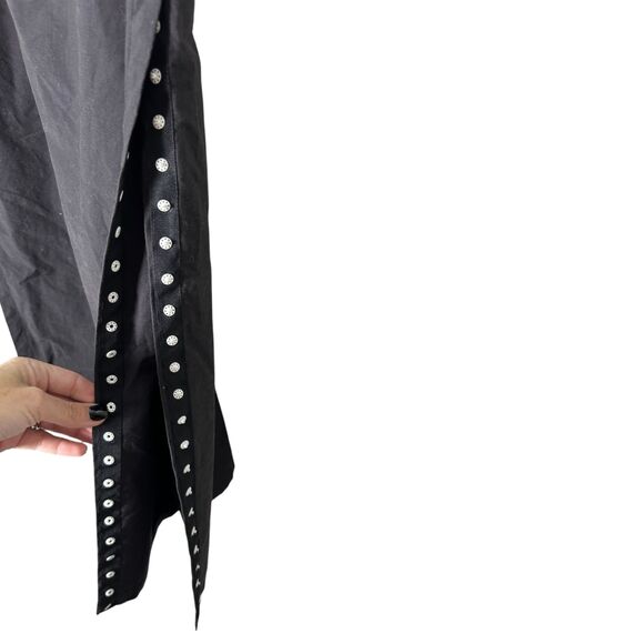 Bebe Sport BBSP Vintage Tear Away Slit Black Grunge Goth Maxi Skirt Size Medium - Picture 4 of 5